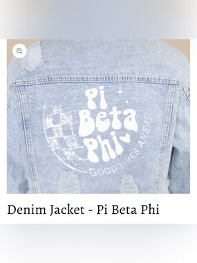 Pi Beta Phi Light Wash Distressed Denim Jacket - Women's Jean Jacket
